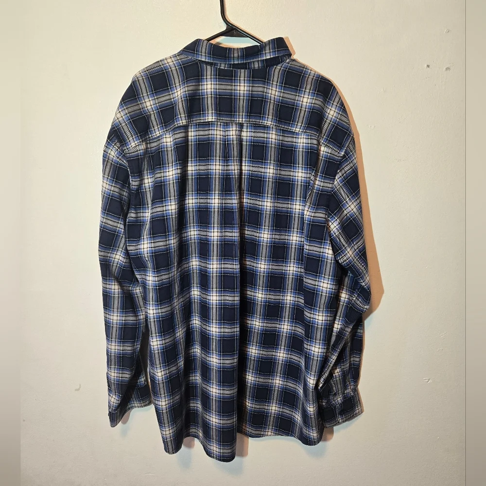 L.L Bean Men's Blue Plaid Shirt Size XXL - Picture 3 of 5